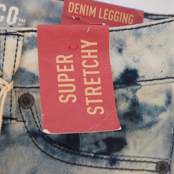 NWT Mossimo Tie Dye Fit 6 Coupe 6 Super Stretch Denim Legging Junior 9 Blue Boho - Picture 7 of 16